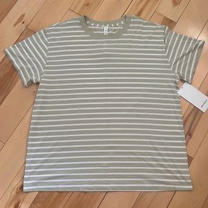 NEW Lululemon Yachtie Stripe Dew Green All Yours Tee 12